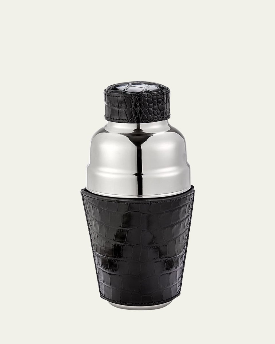 Croc-Embossed Leather & Stainless Steel Cocktail Shaker
